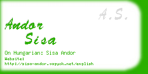 andor sisa business card